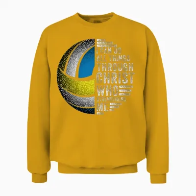 I Can Do All Things Through Volleyball Unisex Sweatshirt - Gold