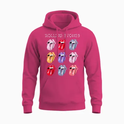 Offizielle the Rolling Stones Hd Multi Color Tongue Unisex Hoodie - Heliconia