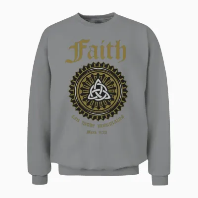 Faith Can Move Mountains Mark 11:23 Christian Unisex Sweatshirt - Sport Grey