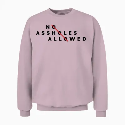 No Assholes Allowed Unisex Sweatshirt - Light Pink