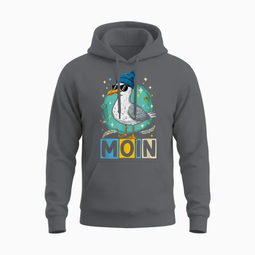 Moin Seagulls North Germany Greetings Baltic Sea North Sea Unisex Hoodie - Charcoal