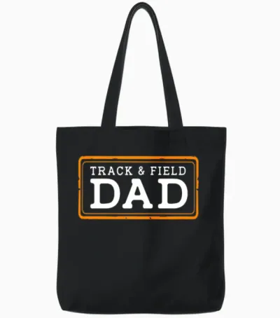 Athlete Track and Field Dad Tote Bags - Black