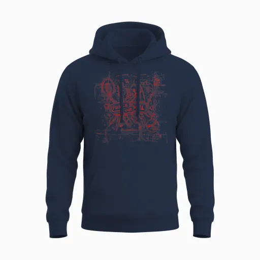 Pierce the Veil - Misadventures Cover in Red Print Unisex Hoodie - Navy