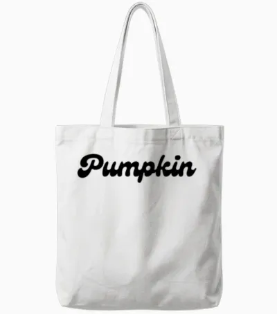 Pumpkin Retro Style Letters Tote Bags - White