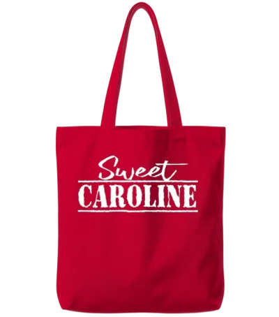 Sweet Caroline White 3 Tote Bags - Red