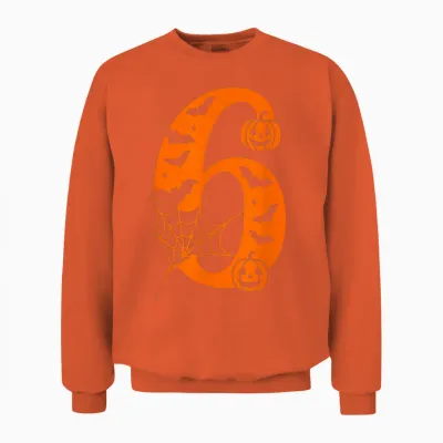 Number 6 Funny Meme Saying 6 7 Six Seven Halloween Costume Unisex Sweatshirt - Orange