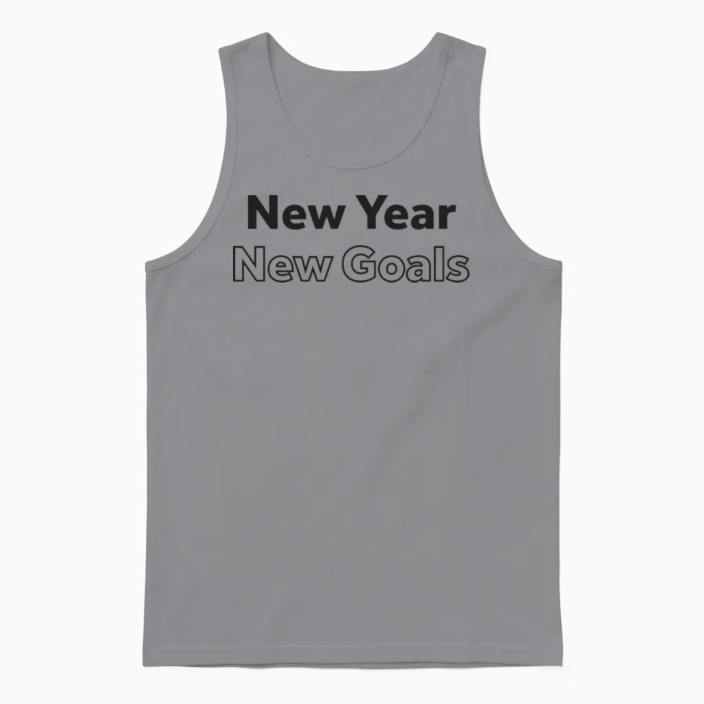 New Year New Goal Unisex Tank Top in Sport Grey