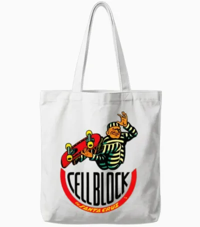 Retro Skateboard T Design Tote Bags - White