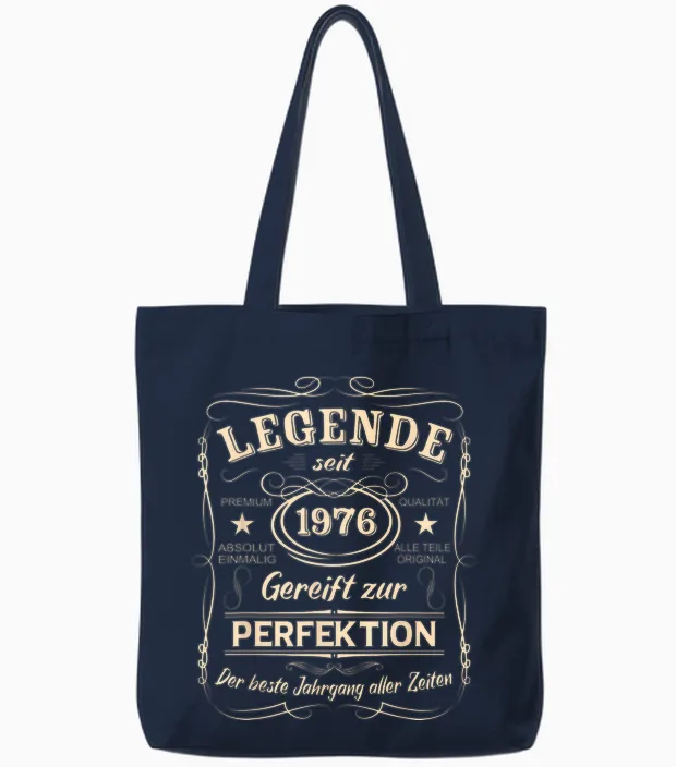 Legends 1976 Born Gift Vintage 1976 Birthday Tote Bags in Navy