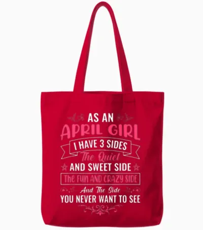 As an April Girl - Girl Tote Bags - Red