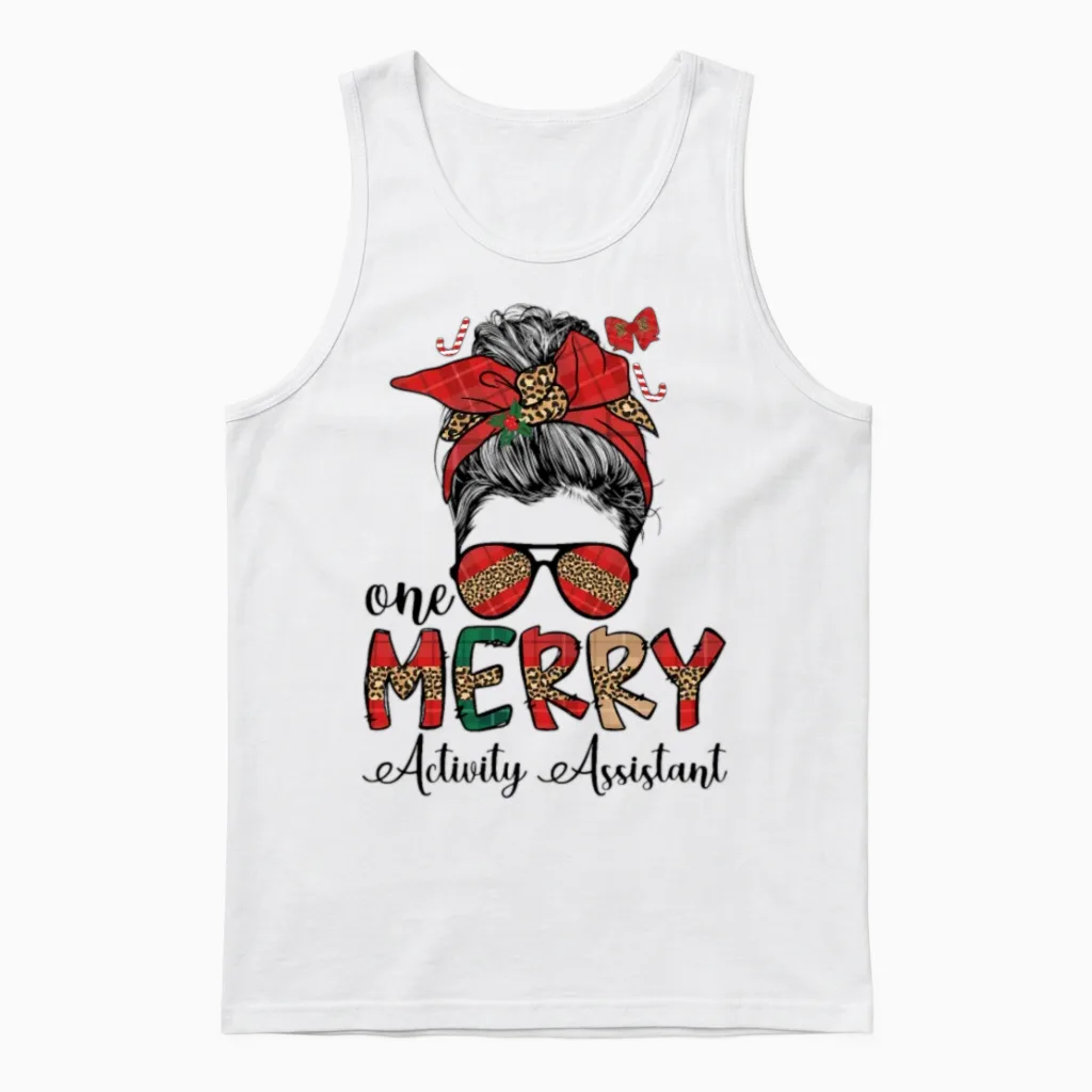 Activity Assistant Christmas Activity Professional Unisex Tank Top in White