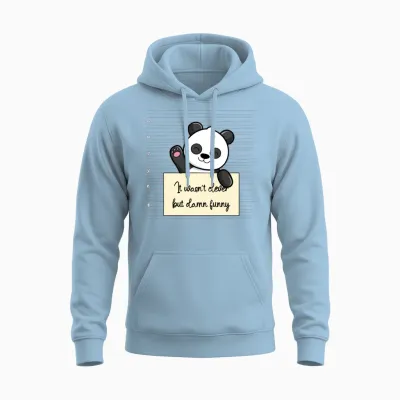 Panda Was Not Clever but Funny Unisex Hoodie - Light Blue
