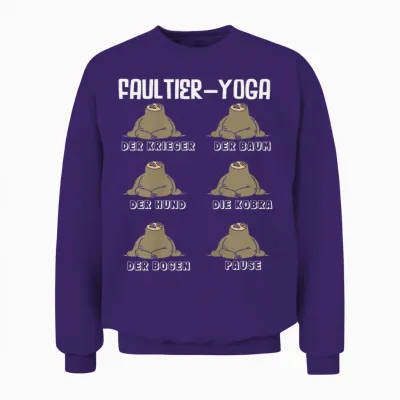 Lustiges Faultier Yoga Sprüche Entspannte Sportler Unisex Sweatshirt - Purple