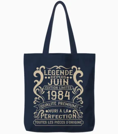 Juin 1984-42 Ans Anniversaire Cadeau Vintage 1984 T-Shirt Haut De Gamme Tote Bags - Navy