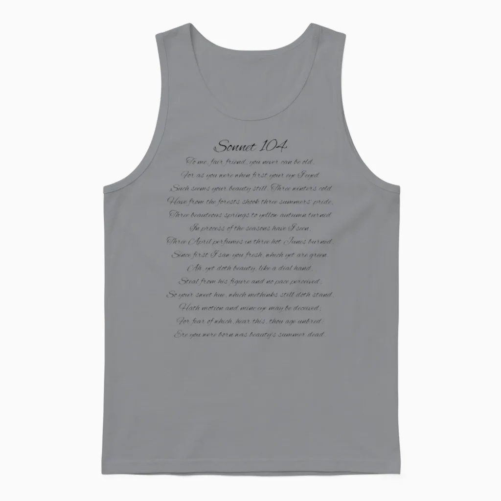 Sonnet 104 Unisex Tank Top in Sport Grey