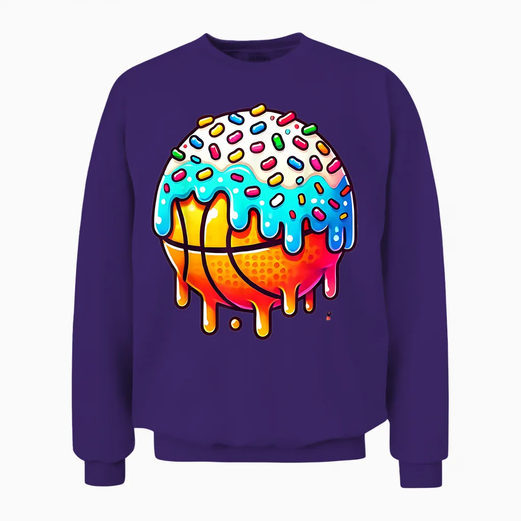 Ice Cream Basketball Drip Boys Girls Kids Basketball Stuff Unisex Sweatshirt in Purple