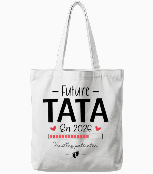 Announcement Pregnancy 1st Child - Future Tata Scheduled for 2026 Tote Bags in White