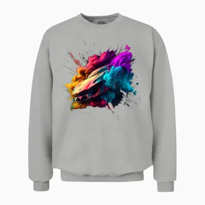 Bunter Sportwagen - Rennauto Unisex Sweatshirt - Ash