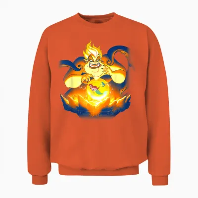 Disney the Little Mermaid Urselas Bubble Graphic T-Shirt, Black, S Unisex Sweatshirt - Orange