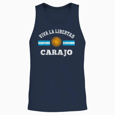 Viva La Libertad Carajo Javier Milei Presidente De Argentina Unisex Tank Top - Navy