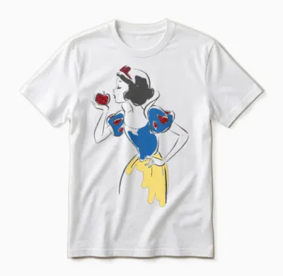 Disney Princess Snow White Apple Glitter Unisex T-Shirt - White