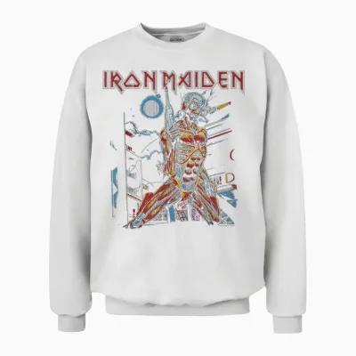 Iron Maiden - Vintage Cityscape Unisex Sweatshirt - White
