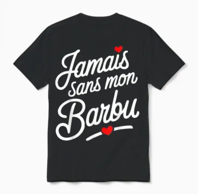Jamais Sans Mon Barbu Amoureux Couple Humour Saint Valentin Unisex T-Shirt - Black