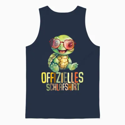 Schildkröte Offizielles Schlafshirt Schlafanzug Nachthemd Unisex Tank Top - Navy