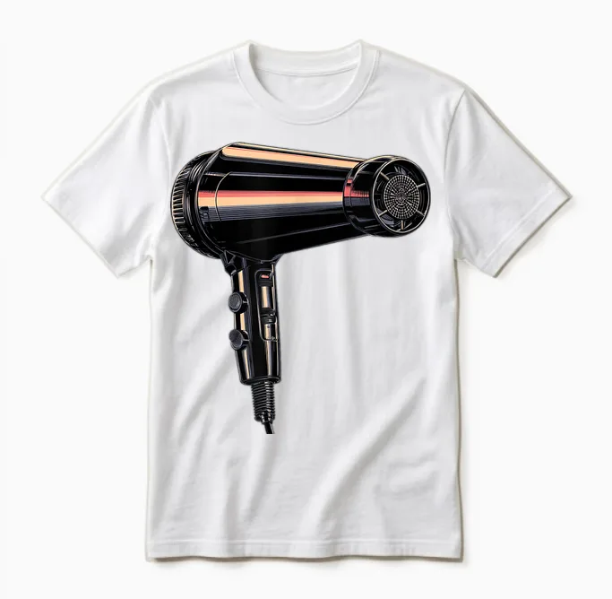 Déguisement Graphique Amusant De Sèche-Cheveux Unisex T-Shirt in White