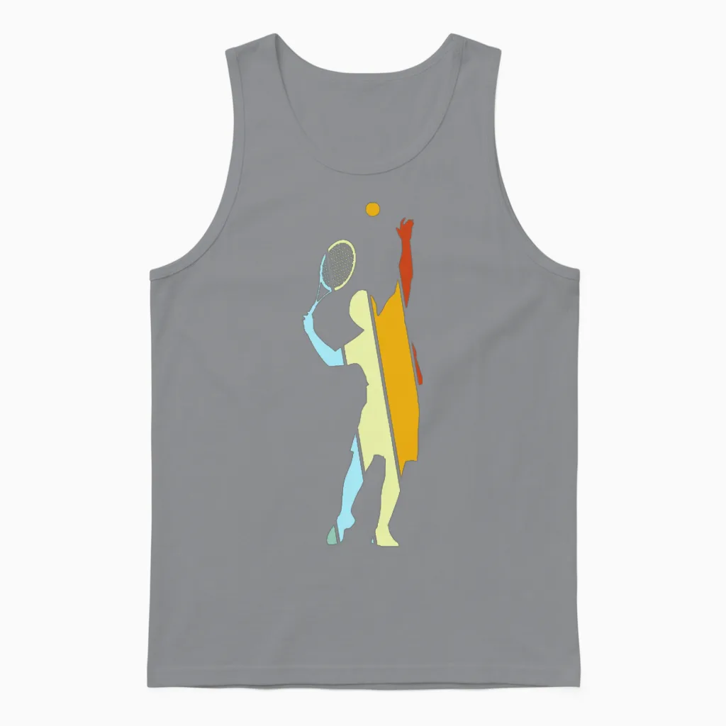 Tennis Retro Unisex Tank Top in Sport Grey