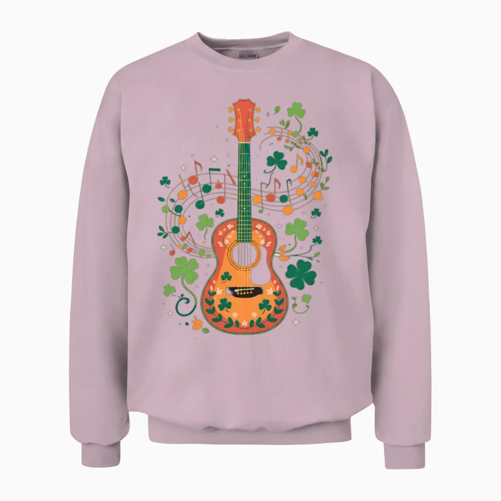 Shamrock Sounds β Irish Music Celebration Unisex Sweatshirt in Light Pink