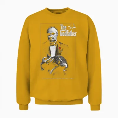 The Godfather Poster T-Shirt, Black Unisex Sweatshirt - Gold