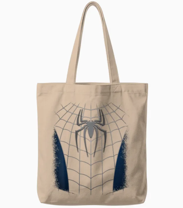 Marvel Friendly Neighborhood Spider-Man No Way Home Costume T-Shirt, Red Tote Bags in Natural