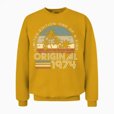 Vintage 1974 Retro 50th Birthday Unisex Sweatshirt - Gold