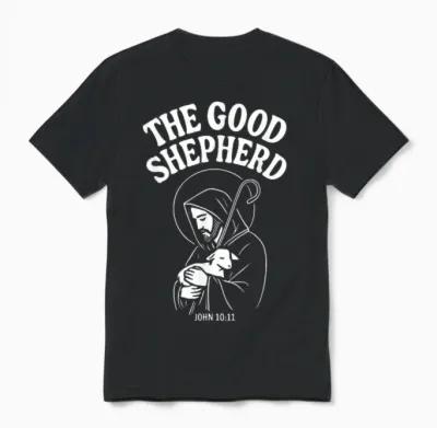 Le Bon Berger Jésus De Nazareth Jean 10:11 Unisex T-Shirt - Black