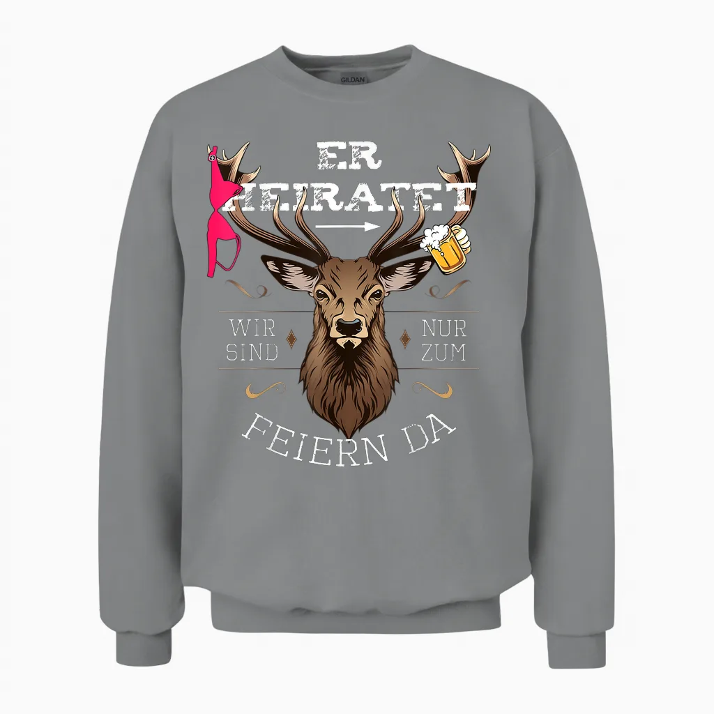 Jga T-Shirt Männer Junggesellenabschied Polterer Poltern Unisex Sweatshirt in Sport Grey