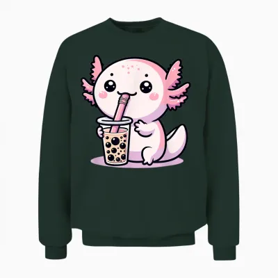 Axolotl Bubble Tea Boba Tea & Cute Anime Kawaii, Mädchen Frauen Unisex Sweatshirt - Forest