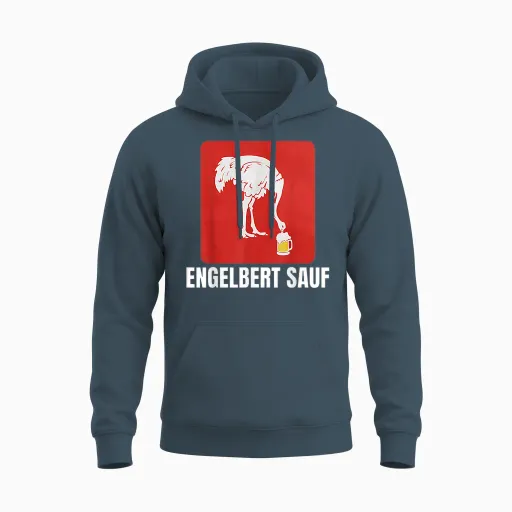 Engelbert Sauf Work Wear Sauf Bird Humour Construction Site T-Shirt, Black Unisex Hoodie - Dark Heather