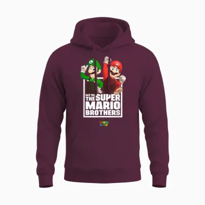The Super Mario Bros. Movie the Super Mario Bros. Portrait T-Shirt, Blue Unisex Hoodie - Maroon