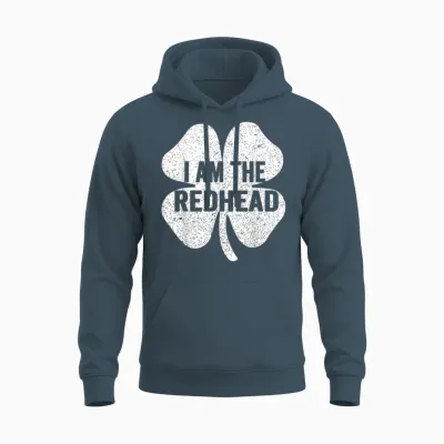 I Am the Redhead Dibs on the Redhead Funny St Patricks Day Unisex Hoodie - Dark Heather