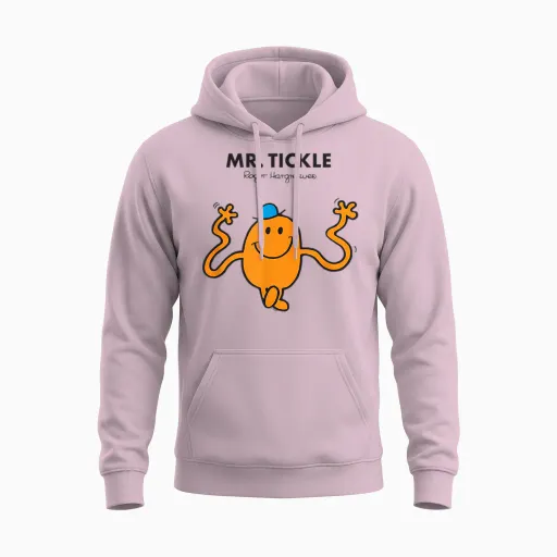 Mr. Men Mr. Tickle Unisex Hoodie in Light Pink