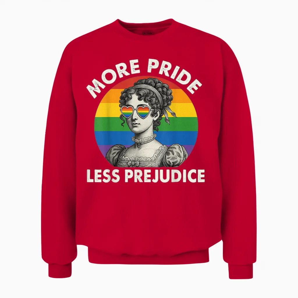 Mehr Stolz, Weniger Vorurteile, Lgbtq-Regenbogenkunst Unisex Sweatshirt in Red