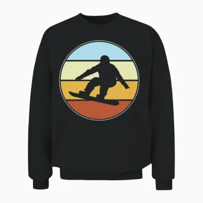 Snowboarding Retro Unisex Sweatshirt - Black