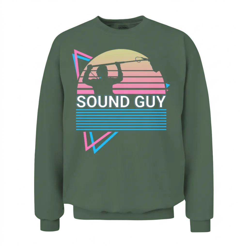 Sound Guy Retro Unisex Sweatshirt - Military Green