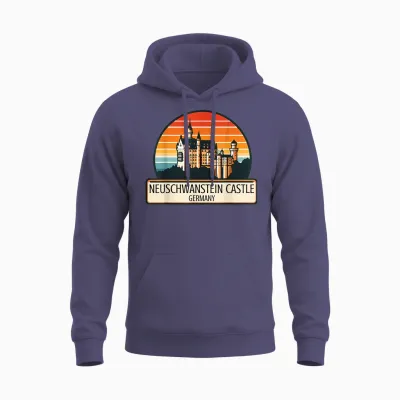 Neuschwanstein Castle Bavière Allemagne Souvenir Souvenir Unisex Hoodie - Heather Sport Dark Navy