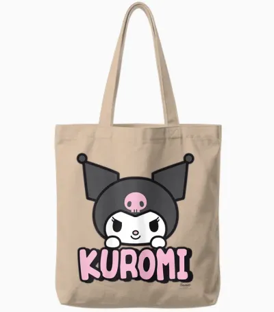 Hello Kitty Kuromi Character Tote Bags - Natural