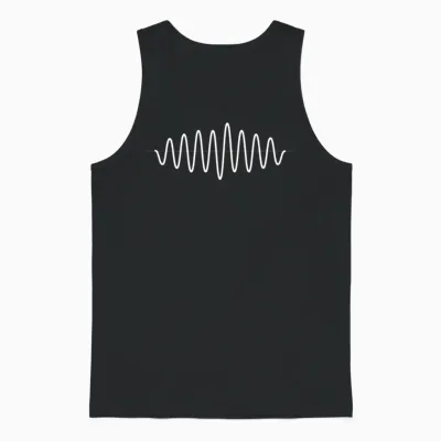 Waves Amplitude Rash Curve Diagram Music Unisex Tank Top - Black