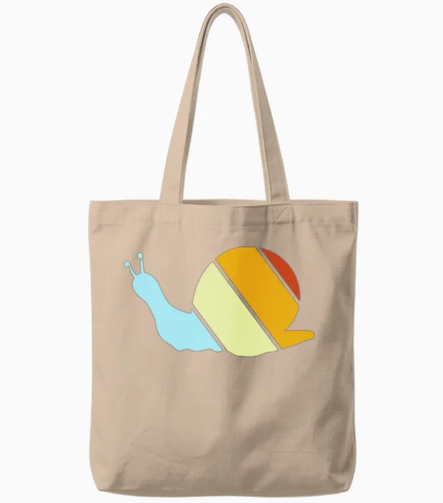 Snail Retro Tote Bags in Natural