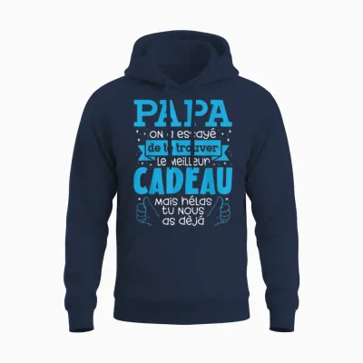 Father's Day Gift Dad Tried to Find Best T-Shirt, Black, S Unisex Hoodie - Navy