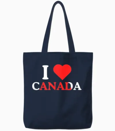I Love Canada Anal Lustiger Erwachsenen-Humor Unhinged Raunchy Meme Tote Bags - Navy